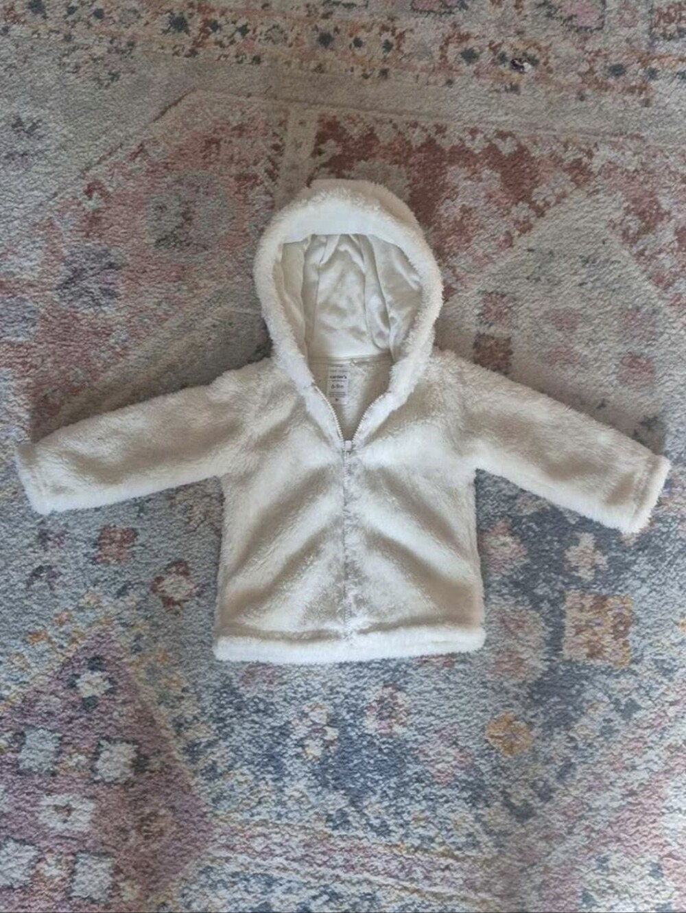 Carters Cozy Cream Hooded Sherpa Jacket for 6-9 Months
